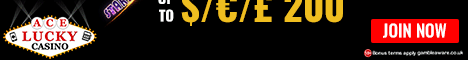 Ace Lucky Casino 100% Welcome bonus up to $/€/£200 + 80 Free Spins